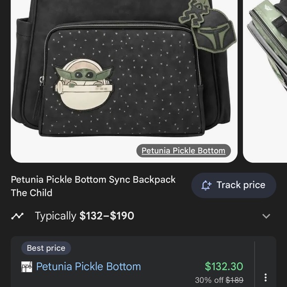 Petunia Pickle Bottom Kids Backpack - Black with Green and White Accents